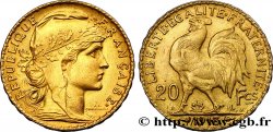 20 francs or Coq, Liberté Égalité Fraternité 1913 Paris F.535/7 SUP60 