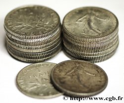 Lot de 20 pièces de 1 franc Semeuse, argent n.d.  F.217/-