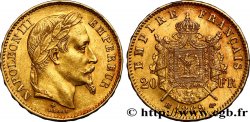 20 francs or Napoléon III, tête laurée, grand BB 1869 Strasbourg F.532/22
