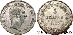 5 francs type Tiolier sans le I, tranche en creux 1830  Rouen F.313/2