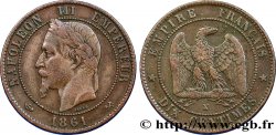 Dix Centimes Napoléon tête laurée 1861 Bordeaux F.134/6 TTB40 