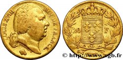 20 francs or Louis XVIII, tête nue 1818 Nantes F.519/13 TB25 