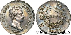 Quart (de franc) Napoléon Empereur, Calendrier grégorien 1806 Paris F.159/1 TTB50 