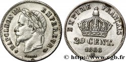 20 centimes Napoléon III, tête laurée, petit module 1866 Strasbourg F.149/5