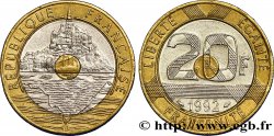 20 francs Mont Saint-Michel, 5 cannelures, V fermé 1992 Pessac F.403/2