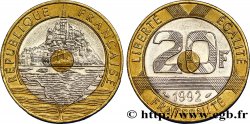 20 francs Mont Saint-Michel, 5 cannelures, V fermé 1992 Pessac F.403/2