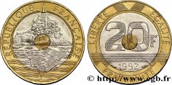 20 francs Mont Saint-Michel, 5 cannelures, \ / ouvert 1992 Pessac F.403/3