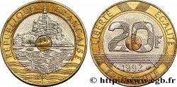 20 francs Mont Saint-Michel, 5 cannelures, \ / ouvert 1992 Pessac F.403/3 TTB50 