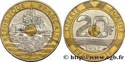 20 francs Mont Saint-Michel, 5 cannelures, \ / ouvert 1992 Pessac F.403/3