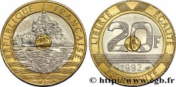 20 francs Mont Saint-Michel, 5 cannelures, \ / ouvert 1992 Pessac F.403/3