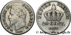 20 centimes Napoléon III, tête laurée, petit module 1866 Bordeaux F.149/6