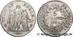 5 francs Union et Force, Union desserré, avec glands intérieurs et gland extérieur 1796 Paris F.291/1