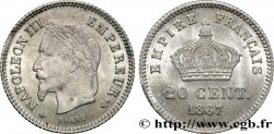 20 centimes Napoléon III, tête laurée, grand module 1867 Paris F.150/1