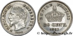 20 centimes Napoléon III, tête laurée, grand module 1867 Paris F.150/1