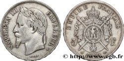 5 francs Napoléon III, tête laurée 1869 Strasbourg F.331/15