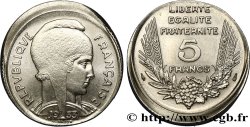 5 francs Bazor, Frappe Décentrée en Casquette 1933  F.335/2
