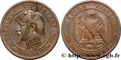 Dix centimes Napoléon III, tête nue, satirique 1856 Lille F.133/40