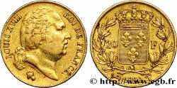 20 francs or Louis XVIII, tête nue 1820 Nantes F.519/22
