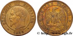 Deux centimes Napoléon III, tête nue 1853 Marseille F.107/7 AU55 