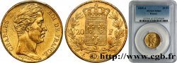 20 francs or Charles X, matrice du revers à quatre feuilles et demie 1825 Paris F.520/1 MS61 PCGS