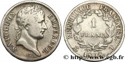 1 franc Napoléon Ier tête laurée, République française 1808 Nantes F.204/14