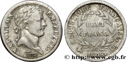 Demi-franc Napoléon Ier tête laurée, République française 1808 Strasbourg F.177/4