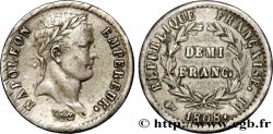 Demi-franc Napoléon Ier tête laurée, République française 1808 Strasbourg F.177/4