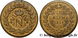 Un décime à l’N couronnée 1814 Strasbourg F.131/3