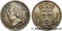1/4 franc Louis XVIII  1824 Paris F.163/31
