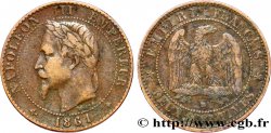 Deux centimes Napoléon III, tête laurée 1861 Strasbourg F.108/2