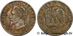 Deux centimes Napoléon III, tête laurée 1862 Strasbourg F.108A/6