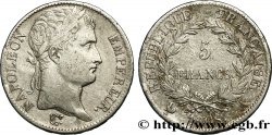 5 francs Napoléon Empereur, République française, tranche fautée 1808 Paris F.306/2