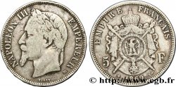 5 francs Napoléon III, tête laurée 1869 Strasbourg F.331/15