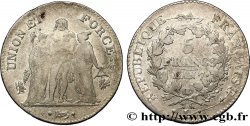 5 francs Union et Force, Union serré, seulement gland extérieur 1799 Bayonne F.288/112