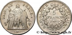 5 francs Union et Force, Union serré, avec glands intérieurs et gland extérieur 1801 Perpignan F.288/69,5