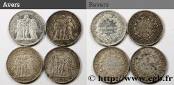 Lot de quatre pièces de 5 francs Hercule 1873 à 1876 n.d. Paris F.334/9, 12, 14 et 17