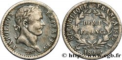 Demi-franc Napoléon Ier tête laurée, République française 1808 Paris F.177/2