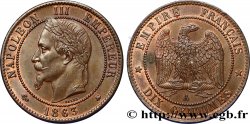 Dix centimes Napoléon III, tête laurée 1863 Paris F.134/10