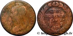 Cinq centimes Dupré, grand module 1800 Strasbourg F.115/117