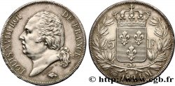 5 francs Louis XVIII, tête nue 1824 Toulouse F.309/95
