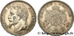 5 francs Napoléon III, tête laurée 1869 Strasbourg F.331/15