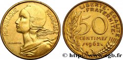 50 centimes Marianne, col à trois plis 1962 Paris F.197/2