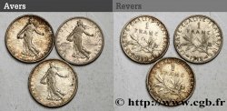 Lot de 3 monnaies - 1 franc semeuse 1913 Paris F.217/18