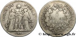 5 francs Union et Force, Union serré, seulement gland extérieur 1797 Perpignan F.294/9