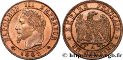 Un centime Napoléon III, tête laurée 1862 Paris F.103/4