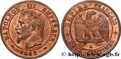 Deux centimes Napoléon III, tête laurée, buste définitif 1862 Bordeaux F.108A/7