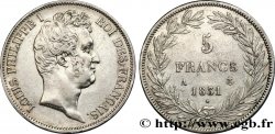 5 francs type Tiolier avec le I, tranche en relief 1831 Paris F.316/2