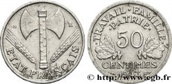 50 centimes Francisque, légère 1943 Beaumont-Le-Roger F.196/3