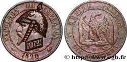 Dix centimes Napoléon III, tête nue, satirique 1870 Lyon F.133/- var.