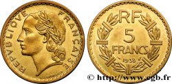 5 francs Lavrillier, bronze-aluminium 1938  F.337/1
